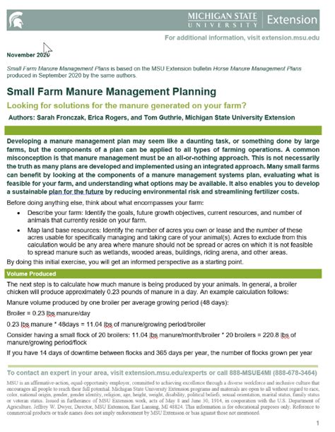 Small Farm Manure Management Planning 